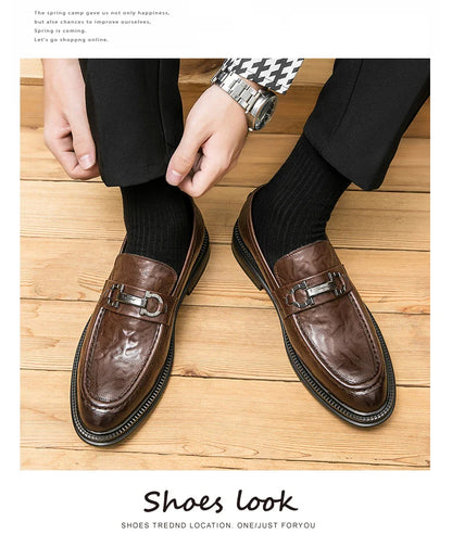 Classic Men's Dress Shoes Formal Oxford Leather Shoes For Men High Quality Casual Business Shoes Man Social Leather Loafer Male