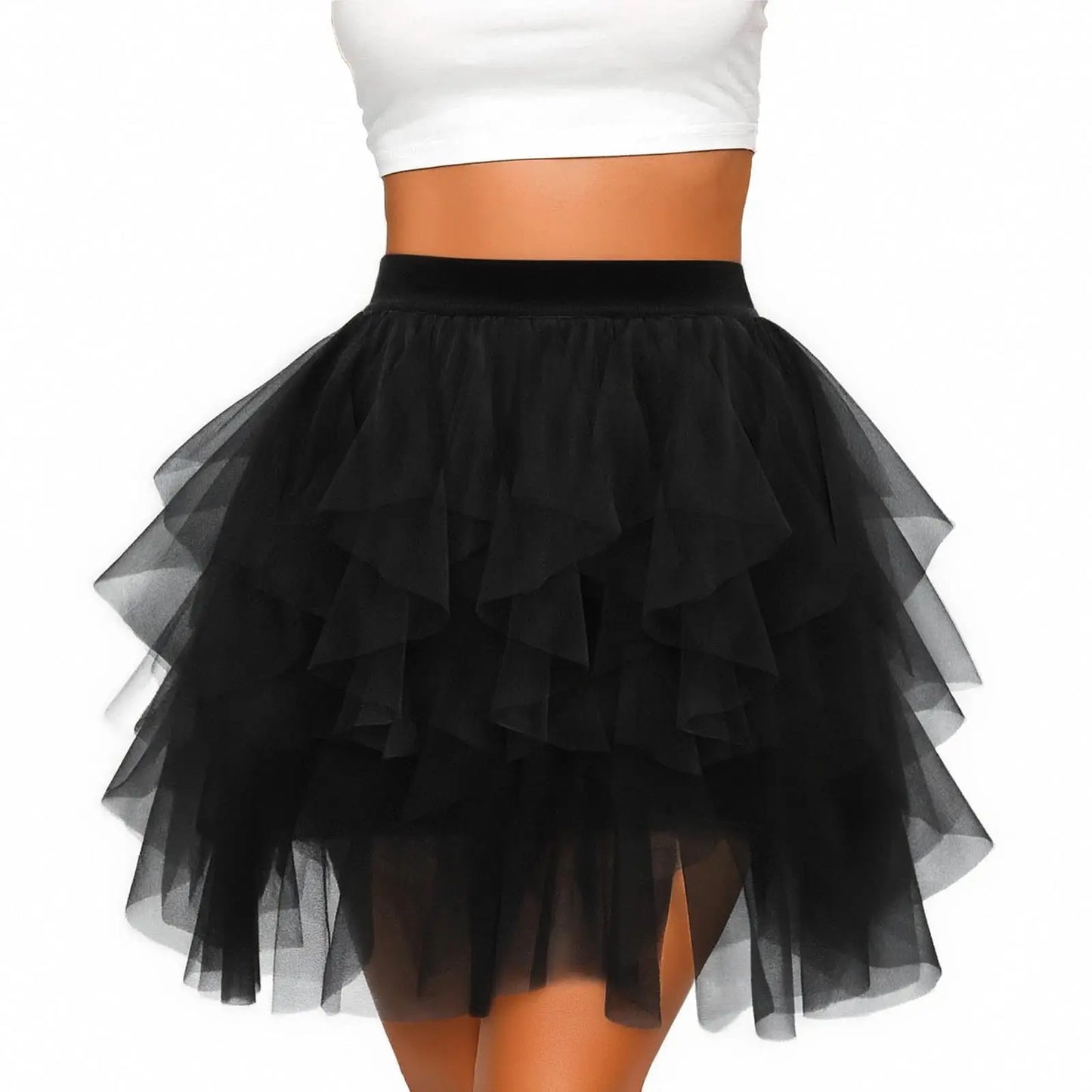 Women's Tulle Tutu Skirt Fashion Solid Color High Waist Mesh Skirt A-line Puff Skirt Cute Cake Skirt Cute Ballet Ball Half Skirt