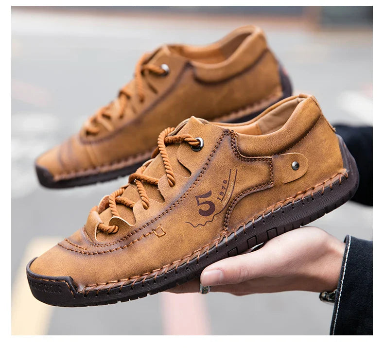 Men Leather Casual Shoes Outdoor Comfortable High Quality Fashion Soft Homme Classic Ankle Non-slip Flats Moccasin Trend