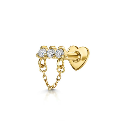 1PC 925 Sterling Silver Crown Horse Eye Zircon Heart Flat Head Cartilage Piercing Stud Earring For Women Claasic Earring