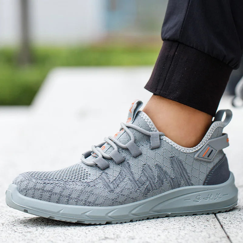 Light Breathable Sneaker Safety Shoes Steel Toe Shoes for Men Anti-slip Anti-impact Anti-puncture Outdoor Work Security Shoes