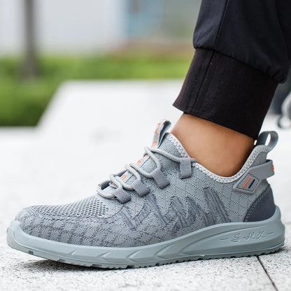 Light Breathable Sneaker Safety Shoes Steel Toe Shoes for Men Anti-slip Anti-impact Anti-puncture Outdoor Work Security Shoes