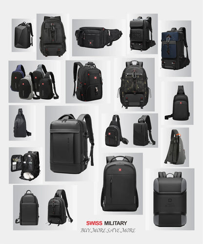 SWISS MILITARY Men Laptop Business Backpack Backpack 17 Inch Fashion School waterproof USB Large Capacity Bag mochilas Back Pack
