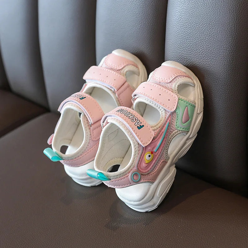2026 Summer Girls Kids Sandals Soft Comfortable Closed Toe Protective Sandals,Cartoon Colorful Cute Shoes Kids Summer Boys Girls