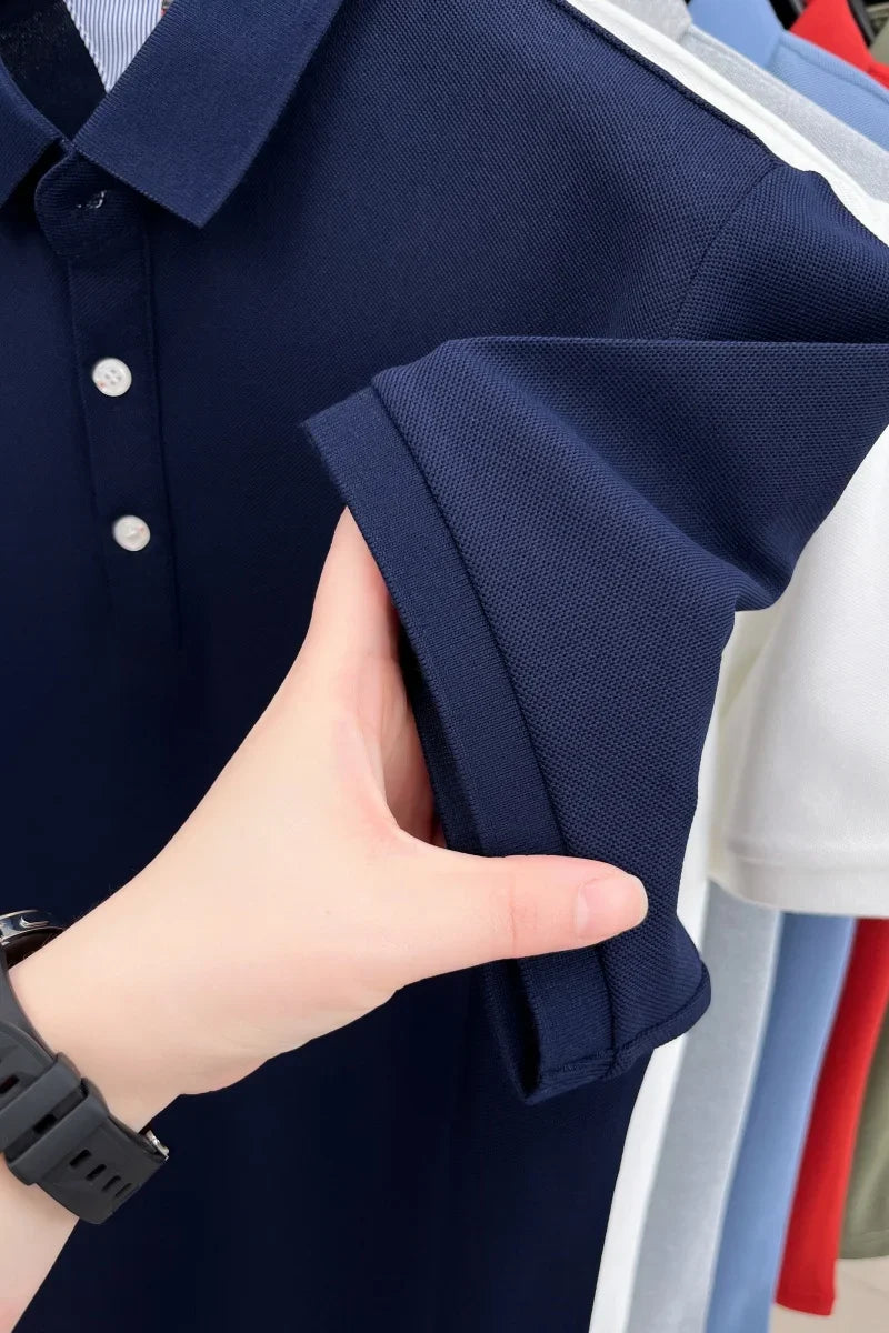 Brand Design Men's Polo Shirt Lapel Short Sleeve T-Shirt Summer New Exquisite Dog Embroider Fashion Business Handsome Men's Wear
