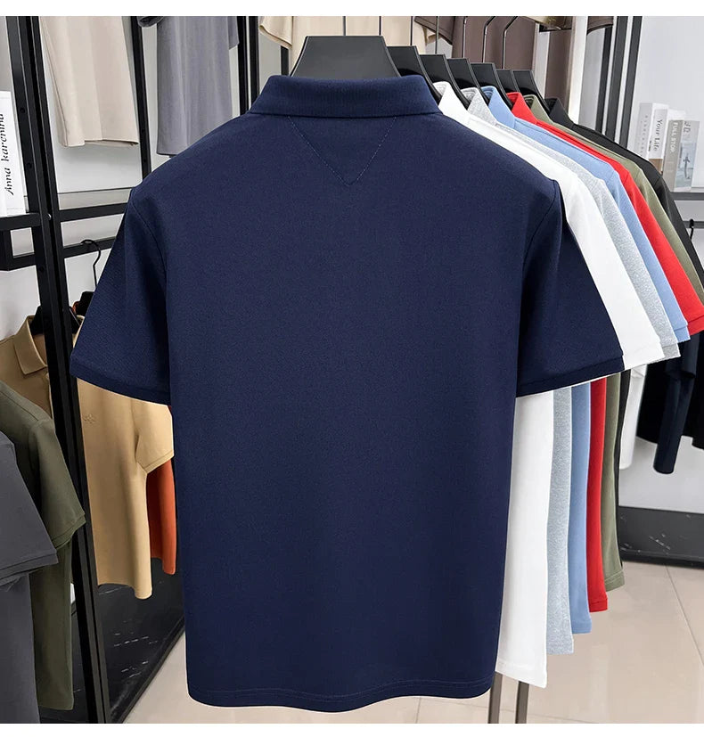 Luxury brand short sleeve men polo shirt summer ice silk breathable high-end pony embroidery design casual business Paul T-shirt