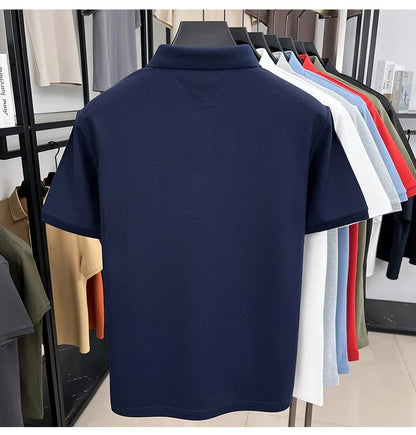 Luxury brand short sleeve men polo shirt summer ice silk breathable high-end pony embroidery design casual business Paul T-shirt