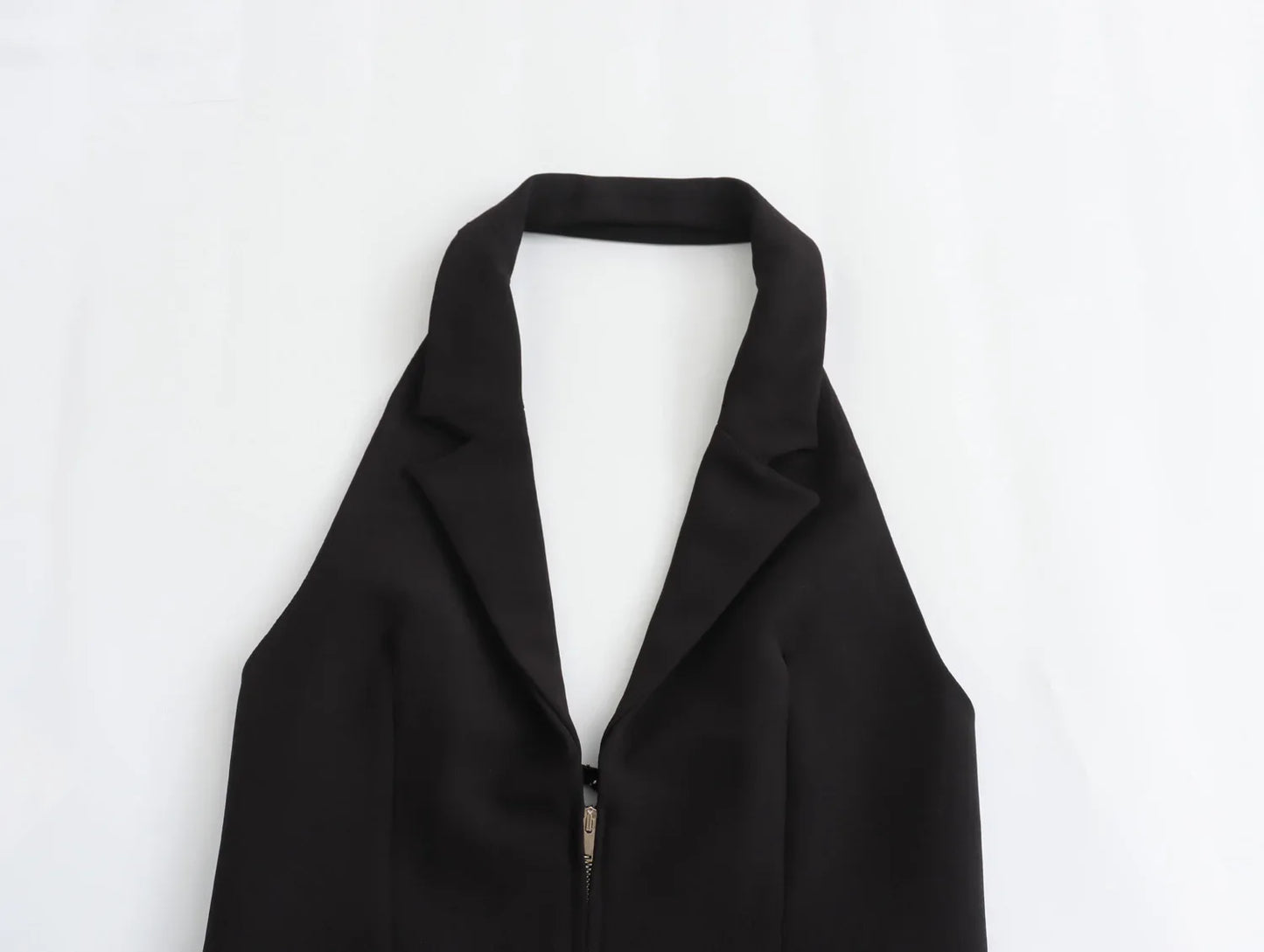 2025 Summer Women’s Sleeveless Zip Front Vest | Lapel Waistcoat for Office Casual Outing | Black/White Daily Versatile