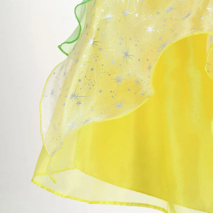 Fairy Tale Princess Costume for Girl Dressy Floral Ball Gown Princess and Frog Cosplay Tiana Halloween Apparel Green Dress 2-10Y