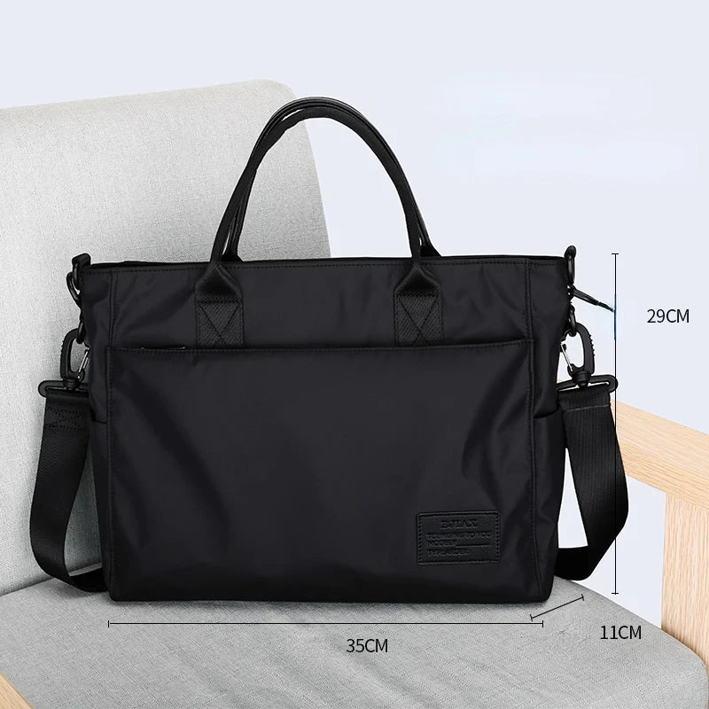File Bag Carrying Briefcase Men's Business Bag Lawyer Office Computer Bag Horizontal Shoulder Crossbody Bag Men Bag