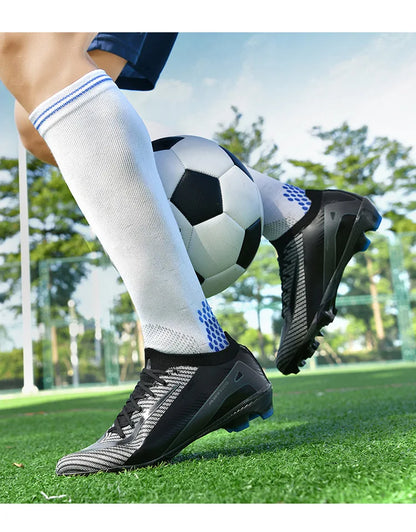 New High-Top Soccer Shoes Professional Training Football Boots TF/FG Non-Slip Soccer Sneakers Outdoor Grass Soccer Shoes