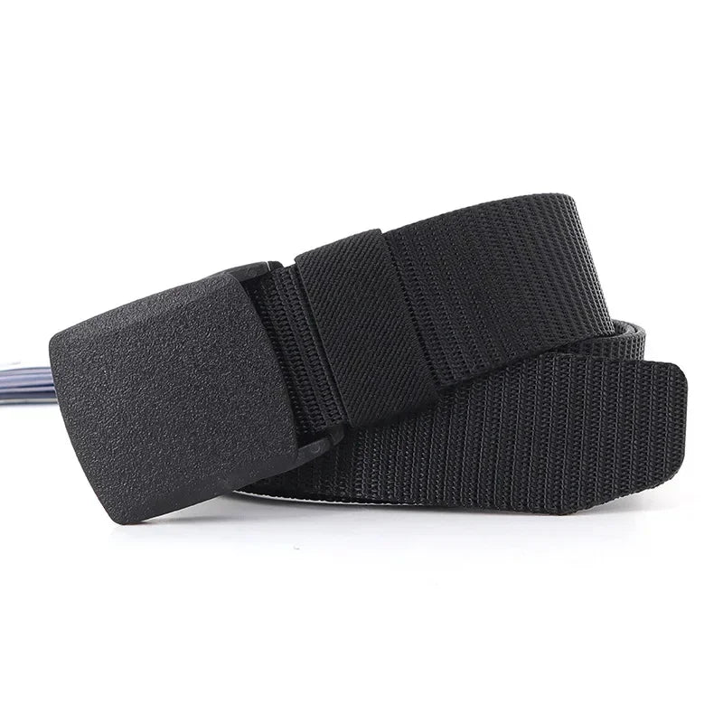 3.8X110cm High Quality Automatic Buckle Nylon Men Belt Outdoor Hunting Multifunctional Tactical Canvas Camouflage Belt for Women