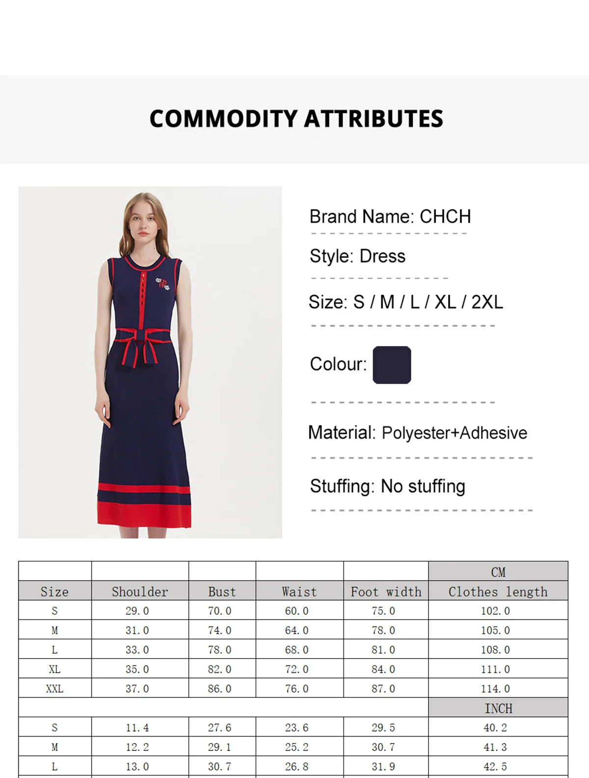 Women's Dress 2024 New Sleeveless Knitted Long Dress Simple navy blue Business Women's Wear