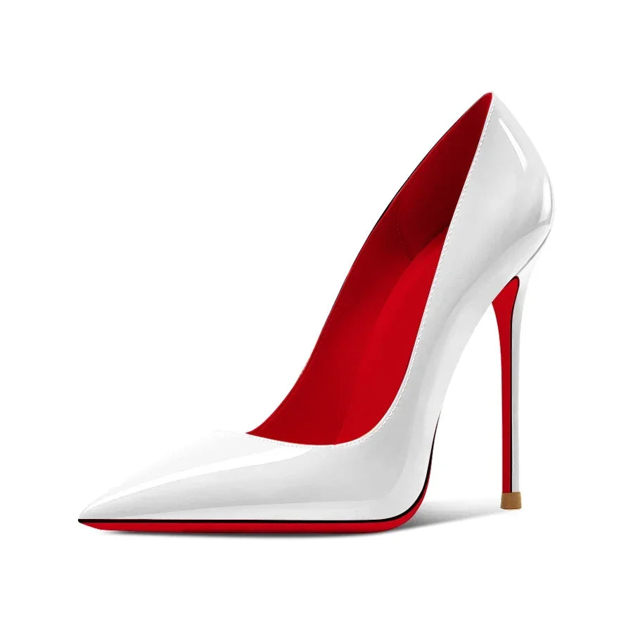 2025 New 12cm Black Extra Thin Heels  High Heels Super Shallow Mouth Women's Large Professional Single Shoes34-46