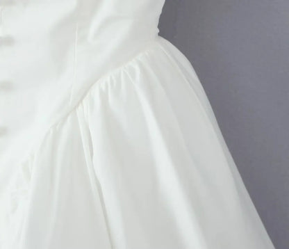 White Sexy Party Dresses 2024 New Arrivals V Neck Cape Sleeve Dress Mini Casual Birthday Fluffy Skirt Dress