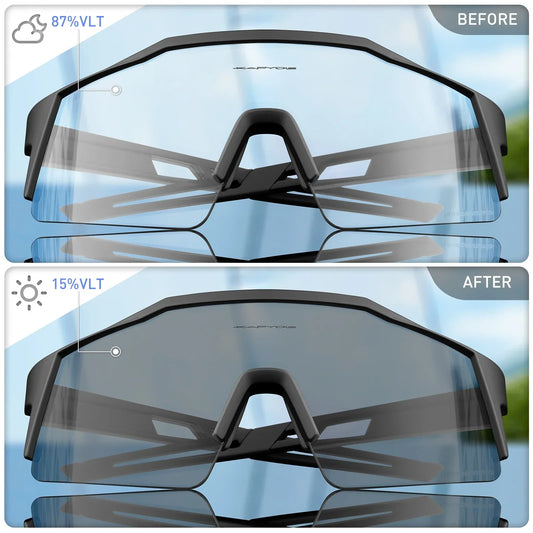 Photochromic Cycling Sunglasses for Men Women Bike Glasses Riding Driving UV400 Mountain Bicycle Goggles Eyewear Sports