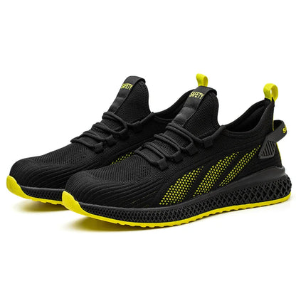 Work Sneakers Men Safety Shoes Construction Steel Toe Work Shoes Safety Boots Men Shoes Anti-Puncture Working Summer Kevlar
