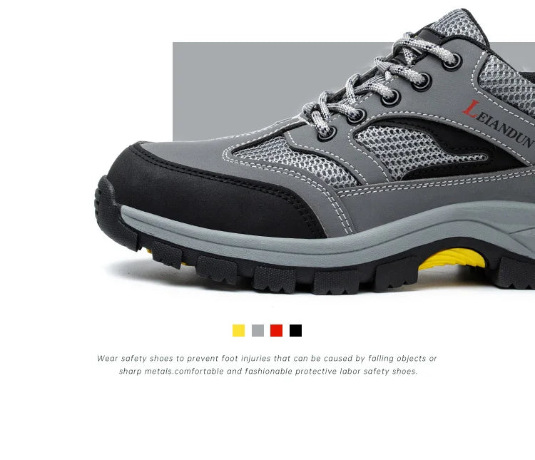 Men's Tactical Safety Shoes Breathable Steel Toe Puncture Resistant Work Shoes Wear-Resistant Protective Footwear