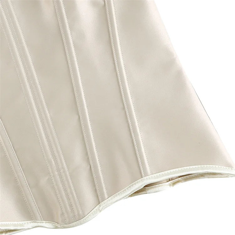 White Sexy Corsets Bustiers for Women Overbust Corset Top Corselet Satin Up Zipper Corsetto Shaper Gothic Korsett Black