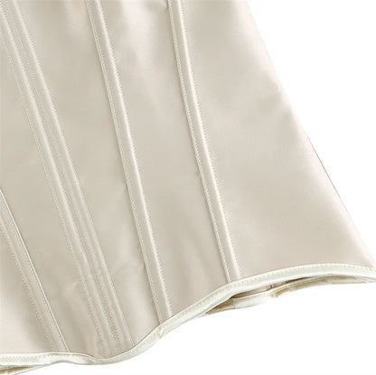 White Sexy Corsets Bustiers for Women Overbust Corset Top Corselet Satin Up Zipper Corsetto Shaper Gothic Korsett Black