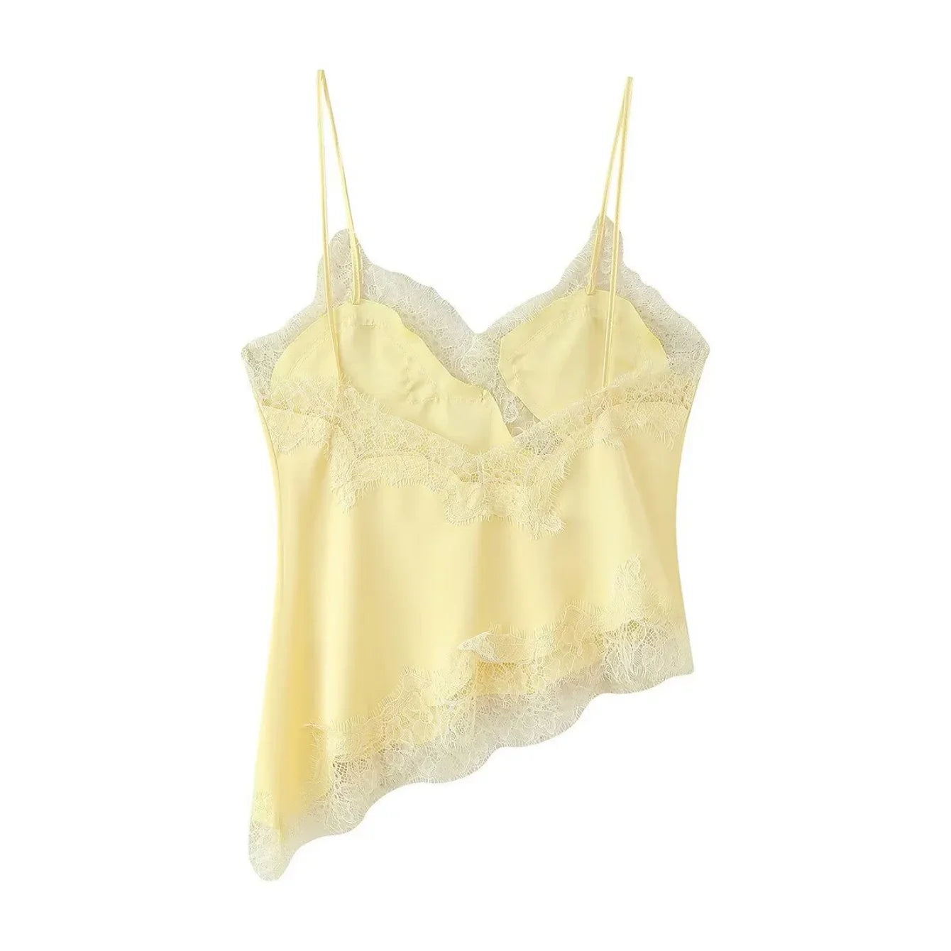 Lace Patchwork Short Camisole Stain Tops For Women Sexy Backless Tops Summer Sleeveless Women Straps Beach Top Female