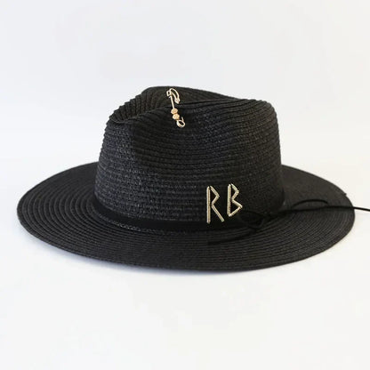 Big Size  Summer Sun Hats Ladies Fashion Girl Beach Straw  Hat Luxury Grass Jazz Top Panama Hat Womens 60cm Large Head