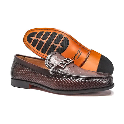 Men's Pointed Toe Formal Leather Shoes Non-Slip Comfortable Handmade Military Style Banquet Shoes with Metal Buckles