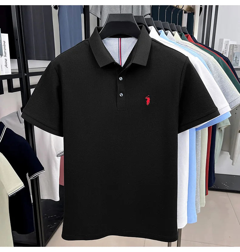 High end brand 100% cotton short sleeve polo shirt men luxur pony embroidery comfort breathable fashion T-shirt summer new top