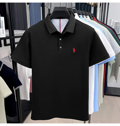 High end brand 100% cotton short sleeve polo shirt men luxur pony embroidery comfort breathable fashion T-shirt summer new top