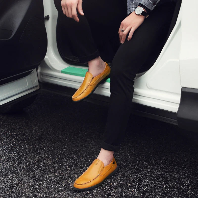 Leather Men Casual Shoes Luxury Brand 2024 Mens Loafers Moccasins Breathable Slip on Black Driving Shoes Plus Size 37-47