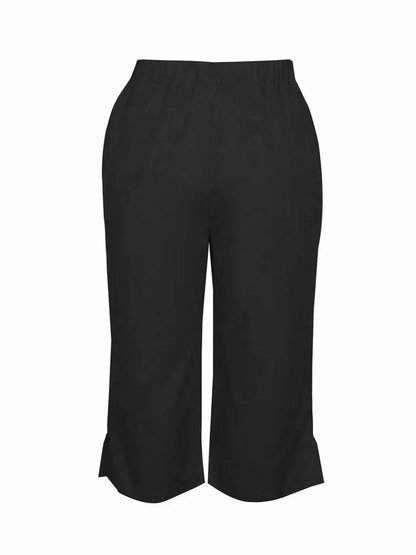 Women's knitted fabric elegant temperament slit sweatpants