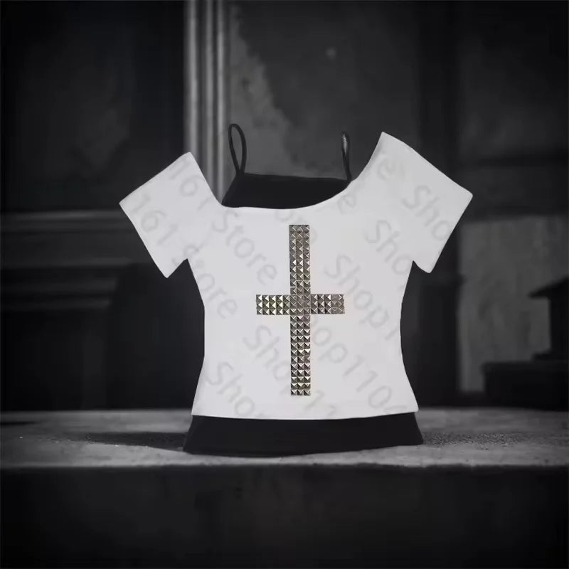 Gothic Grunge Punk Emo Girls Long Sleeve T-Shirt Sexy Slim Chic Print Casual Crop Tops Y2K Harajuku Aesthetic Women's Streetwear