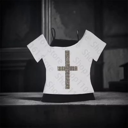 Gothic Grunge Punk Emo Girls Long Sleeve T-Shirt Sexy Slim Chic Print Casual Crop Tops Y2K Harajuku Aesthetic Women's Streetwear