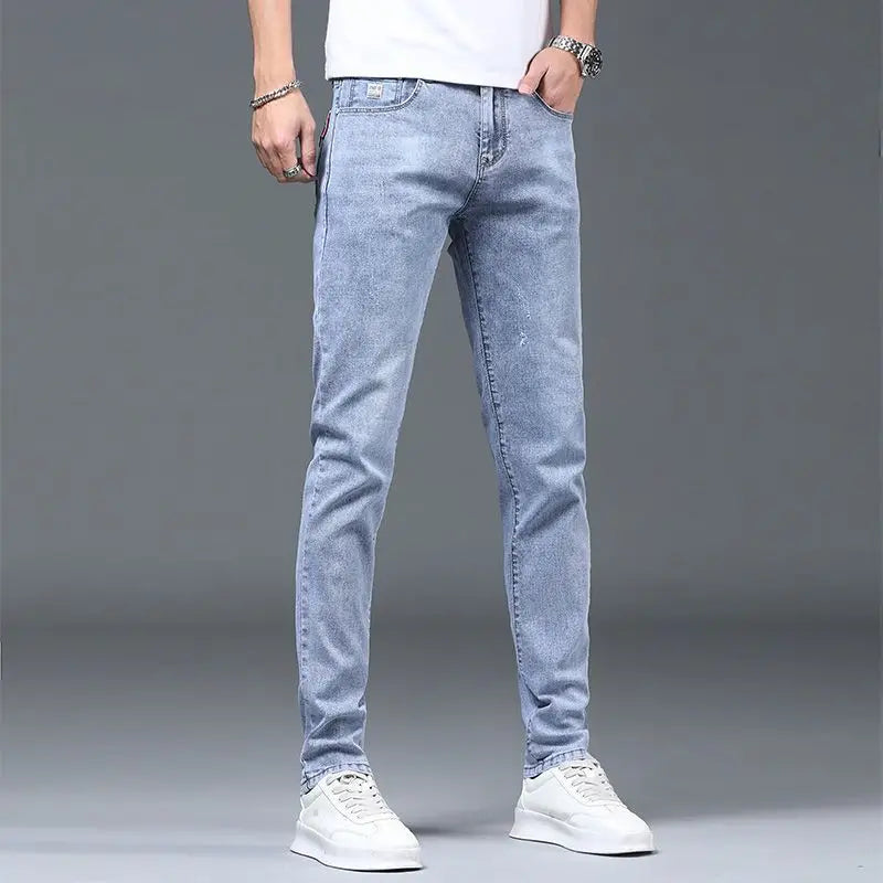 Luxury Summer Designer Korean Classic Streetwear Cowboy Pants for Men Fashionable and Comfortable Boyfriend Skinny Jeans Men