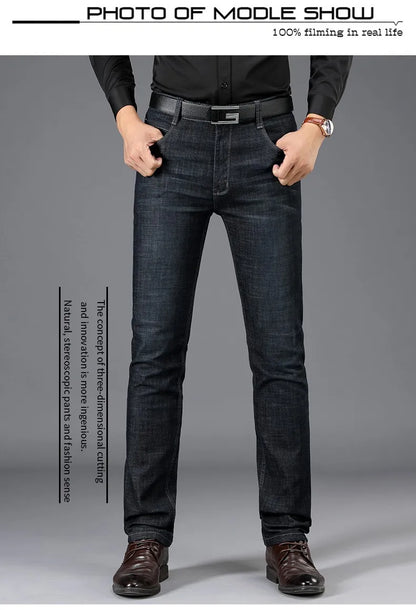 2026 Brand Best Price Comfort Straight Denim Pants Men's Jeans Business Casual Elastic Male High Quality Trousers