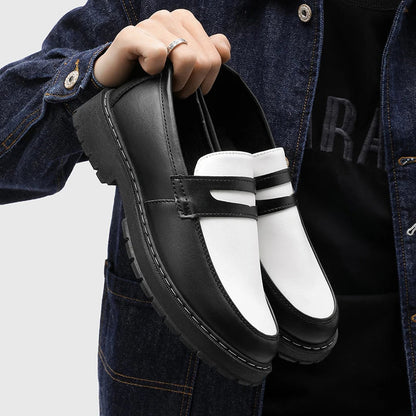 Color Blocked Men Loafers  Fashionable Comfortable Thick Soled Non Slip  for Daily Commuting Office Business  Formal Wear Shoe