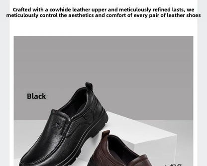 Golden Camel Men's Shoes 2026 New Business Casual Soft Sole Leather Shoes Brand Design Soft Soles Non-slip Velvet Warm Loafers