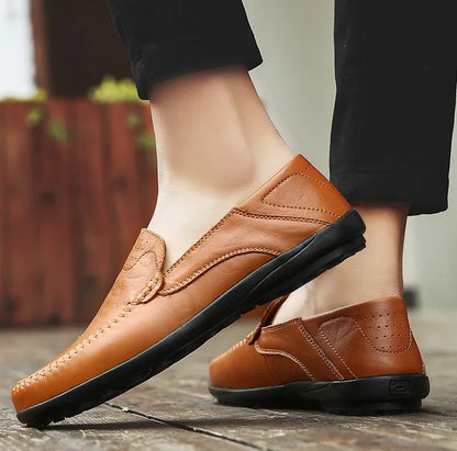 Genuine Leather Men Casual Shoes Luxury Brand Formal Men Loafers Moccasins Italian Breathable Slip on Male Boat Shoes Size 37-47