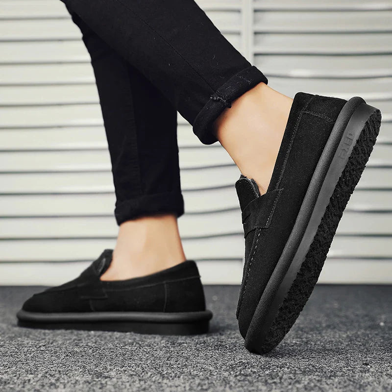 Winter Fashion Plush Men Loafers Outdoor Warm Men's Cotton Shoes Low-Top Casual Man Snow Boots with Fur Slip on Walking Footwear