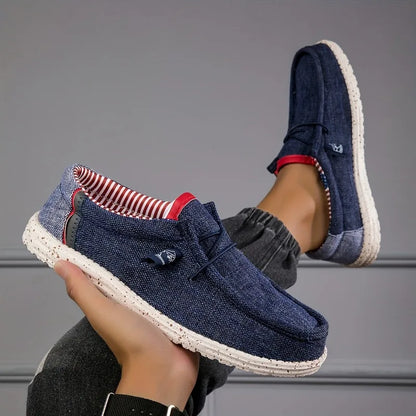 Sapatênis Masculino Lona Loafers Confortável Respirável Sapatos Masculinos Casuais Sapatos de Direção Sapatos Vulcanizados Sapatos Baixos Sapatos de Caminhada Masculinos