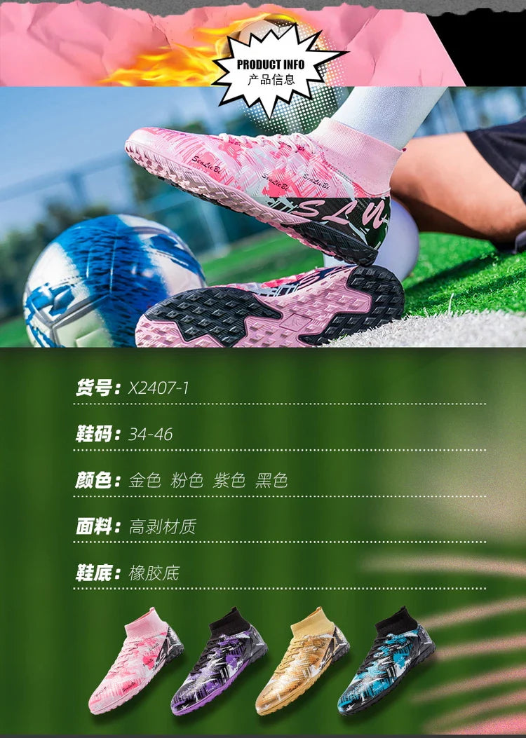 Size 34-46 Men FG/TF Football Boots Futsal Professional Unisex Kids Soccer Shoes Training Outdoor Boys Football Shoes Sneakers