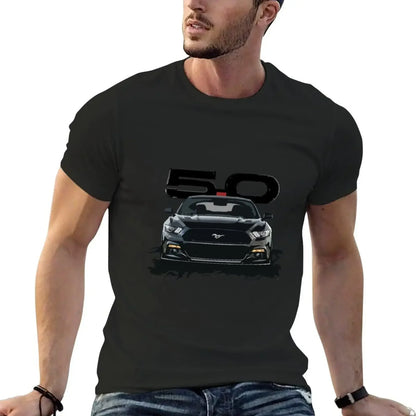 Black Mustang S550 T-Shirt for a boy hippie clothes vintage plain t shirts men