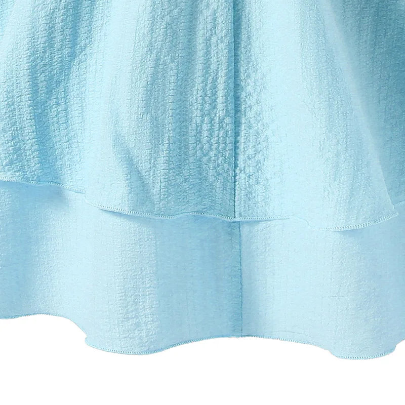 7-12 Years Teen Girls Dress Solid Color Sling Tiered Sleeveless Princess Dress For Kids Children Birthday Present Clothes