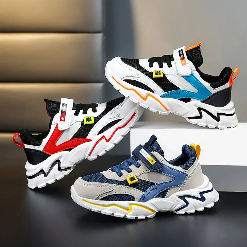 Boys' Summer Mesh Breathable Sneakers Anti-Skid Outdoor Tennis Shoes for Children Sport Running Size 28-39