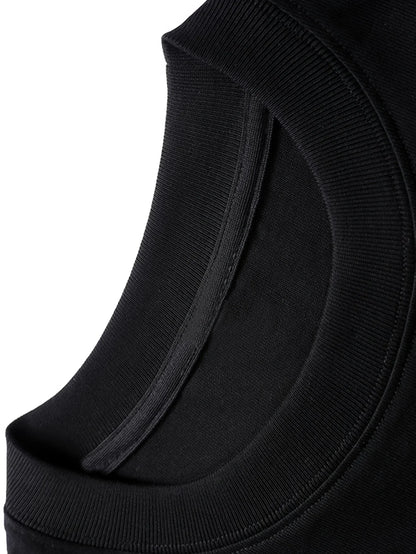 Brooklyn New York Printed Men's 100% Cotton Loose and Comfortable Sports and Leisure Round Neck Long Sleeve T-shirt Top