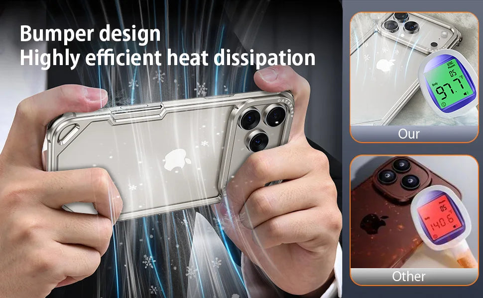 Case for iPhone 17 Pro Max 17 Air Magsafe Metal Shockproof Protective Phone Cover Aluminum Alloy Anti-Drop Shells