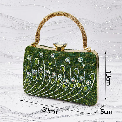 2025 Elegant Rhinestone Pointed Toe Pumps With Matching Bag Set Large Size shoes Big Bag for Women's Party High Heels