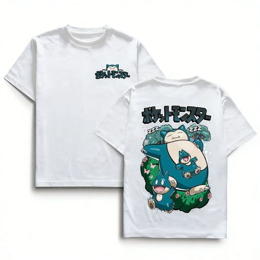 Anime Cotton Graphic T Shirt Men Women 2026 Summer Y2k Short Sleeve Tee Casual Tops Snorlax Kawaii Streetwear Fashion