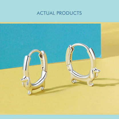 Snake Dog Cat Ear Buckles Women 925 Sterling Silver Dachshund Hoop Earrings Girl Party Birthday Gift Minimalism Jewelry