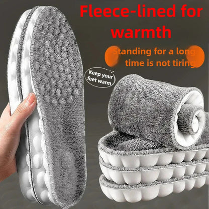 Thickened Cashmere-Like 4D Cloud Insole - Fleece-Lined Warm Comfortable Breathable Moisture-Wicking & Odor-Resistant